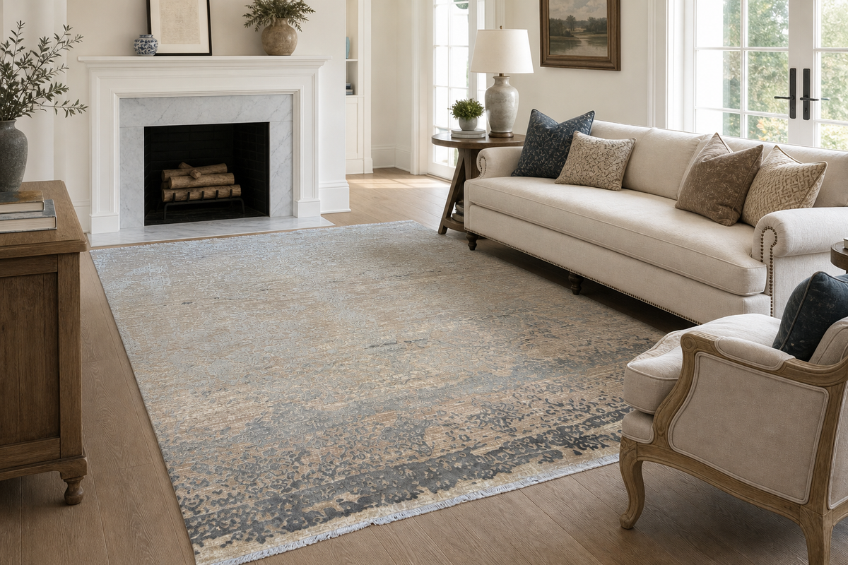 Warm Gray Contemporary Rectangular Rug