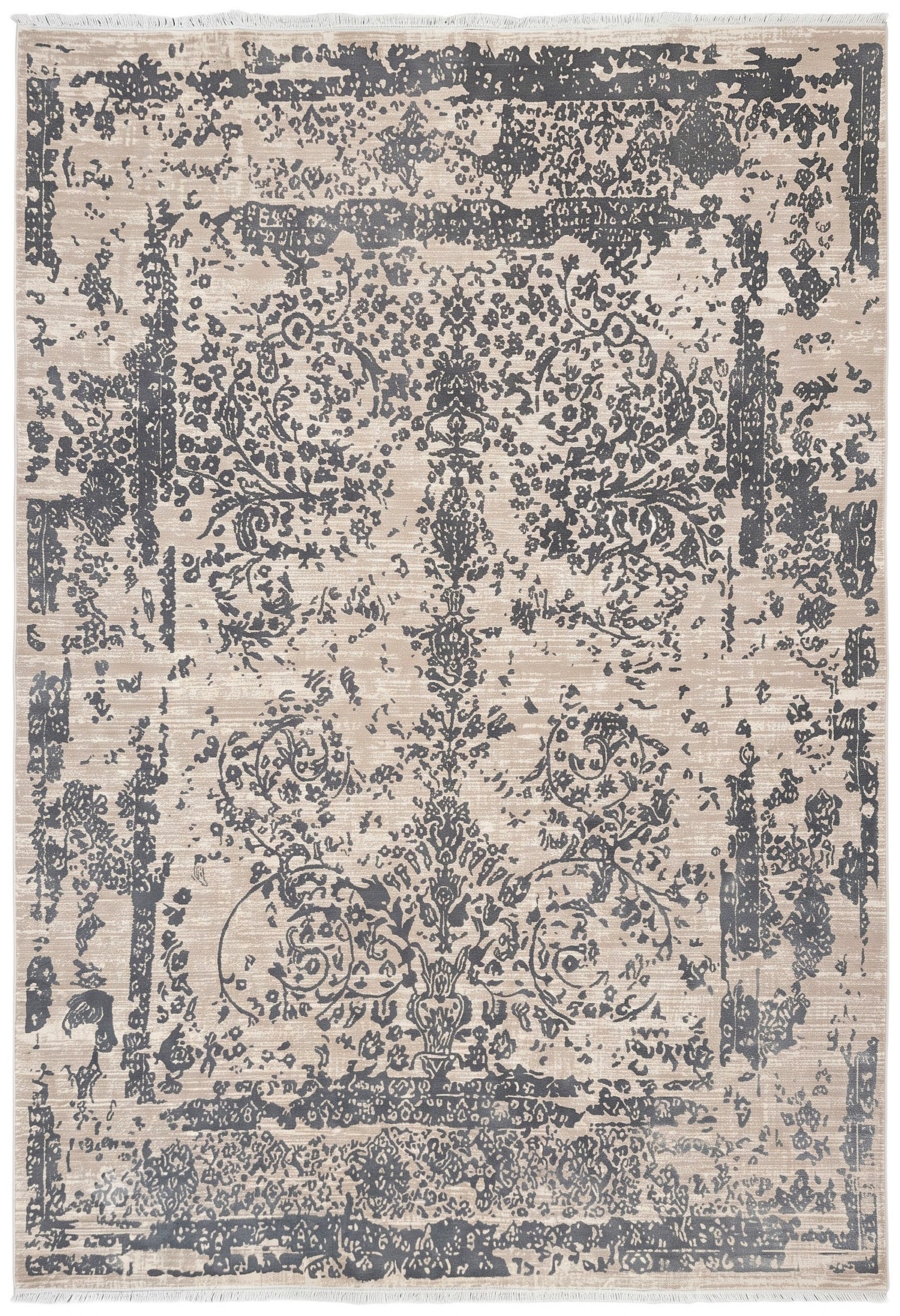 Warm Gray Contemporary Rectangular Rug