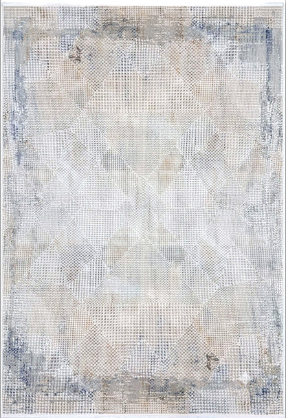Modern Ivory Rug with Beige & Gray Accents