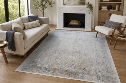 Modern Ivory Rug with Beige & Gray Accents