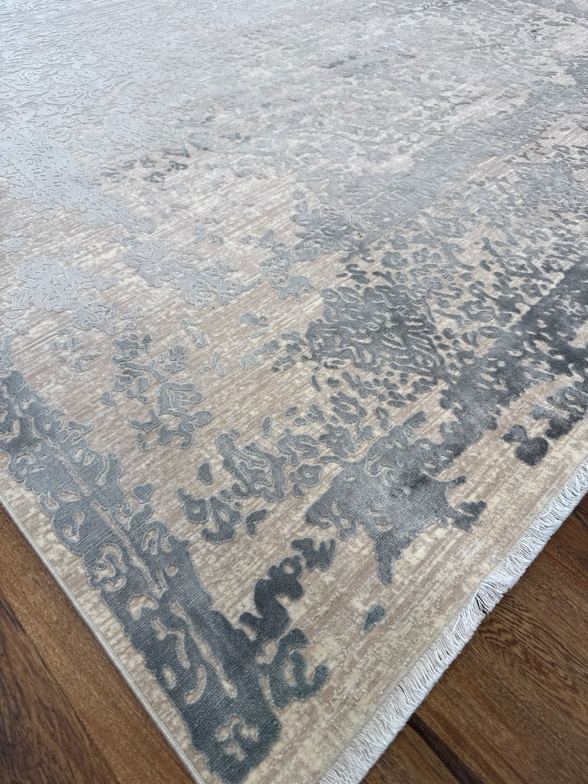 Warm Gray Contemporary Rectangular Rug