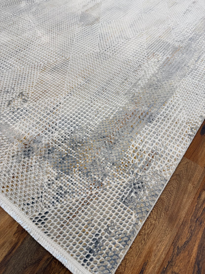 Modern Ivory Rug with Beige & Gray Accents