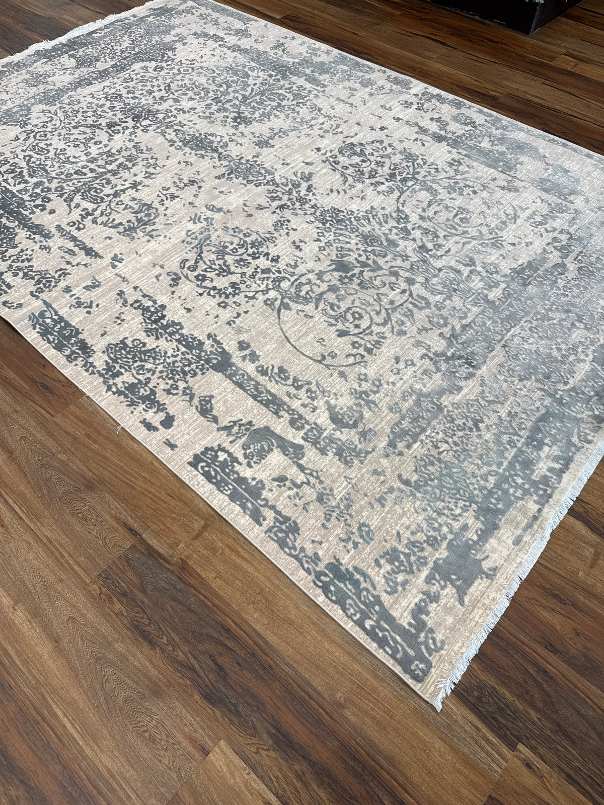 Warm Gray Contemporary Rectangular Rug