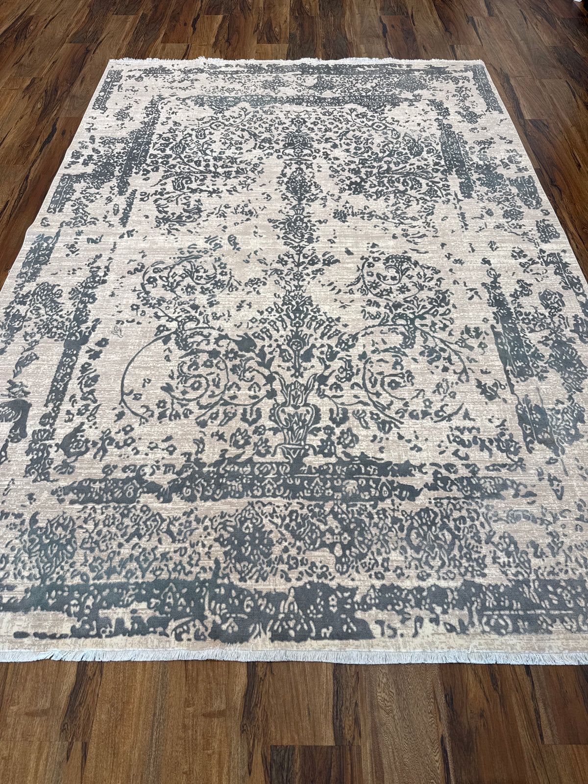 Warm Gray Contemporary Rectangular Rug